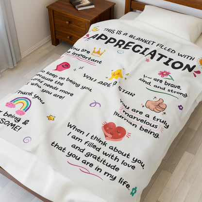 Teacher Appreciation White design gift Velveteen Plush Blanket