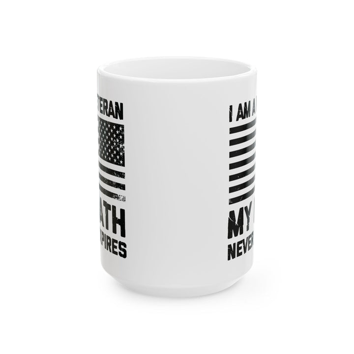 White Ceramic Patriotic Cup with American Flag – Military Gift for Men & Women
