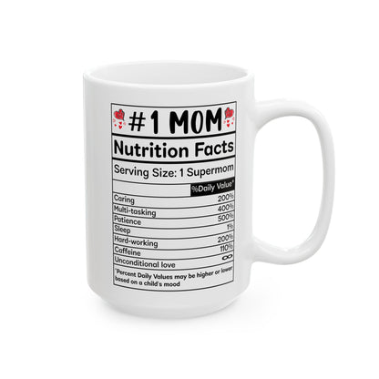 mom nutrition facts White Mug, (11oz, 15oz)