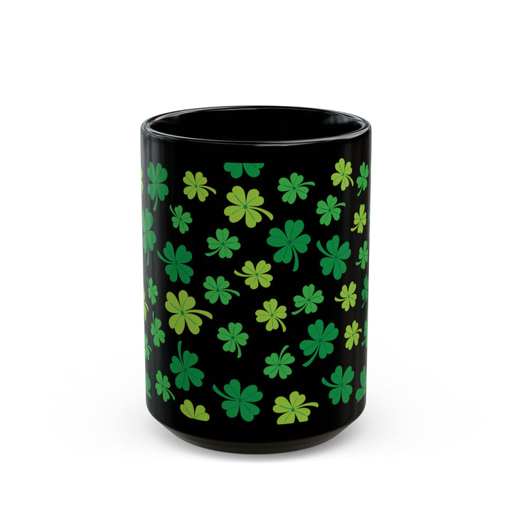 Lucky Shamrock Black Mug – St. Patrick's Day Coffee Cup Gift