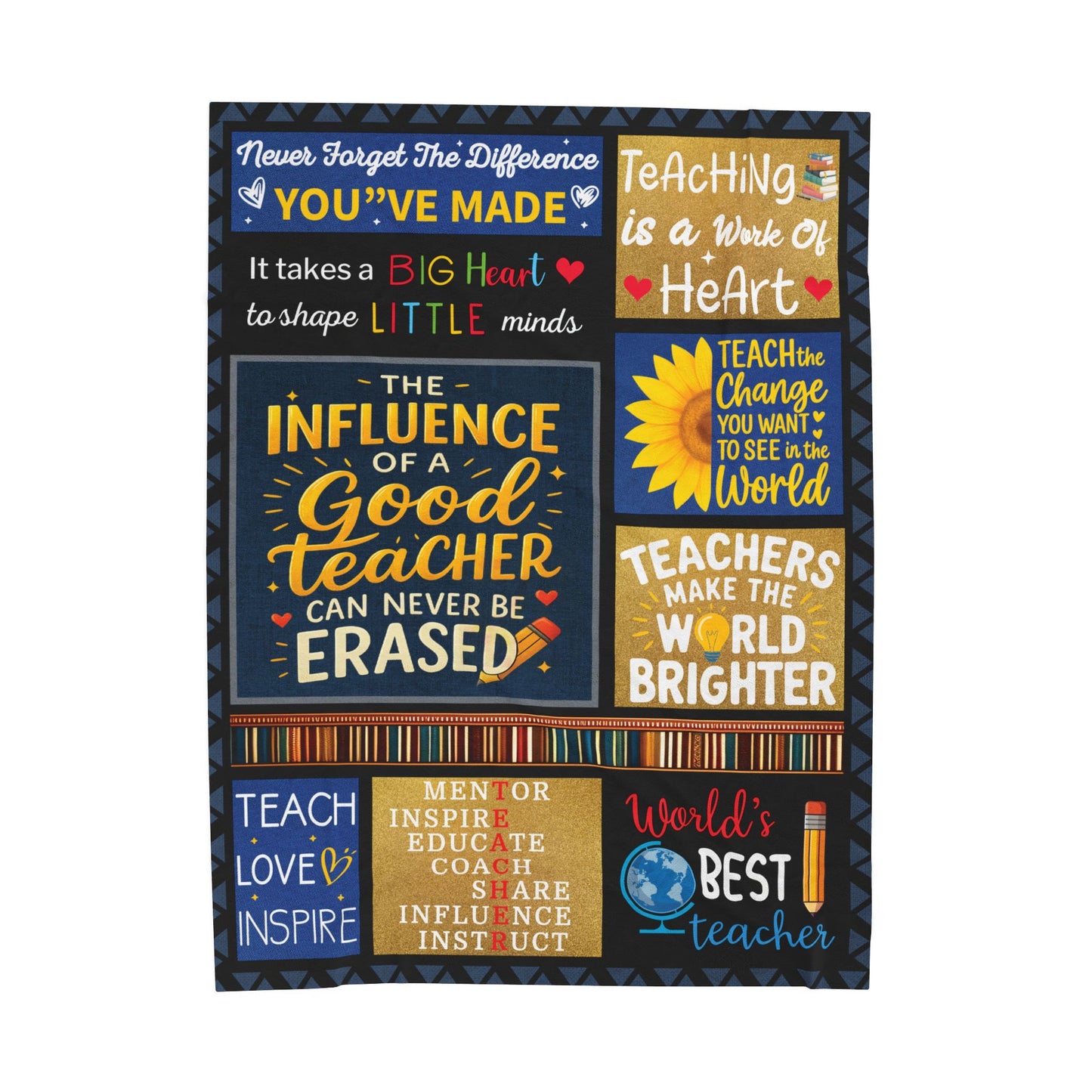 Teacher is work of heart Velveteen Plush Blanket