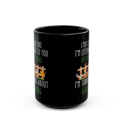 Gardening Mug – Funny Black Coffee Cup for Gardeners & Plant Lovers