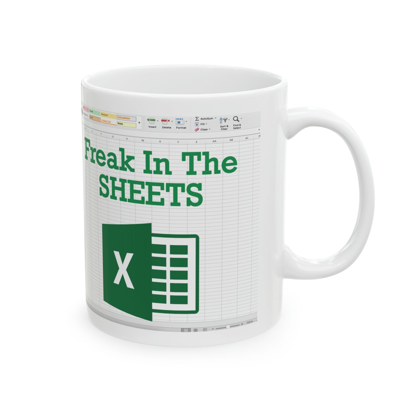 Freak In The Sheet Coffee Mug for Sheets Lovers Boss and Co Worker Accountant Ceramic Mug, 11oz