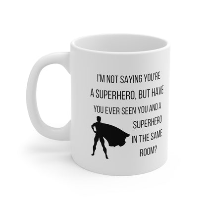 Funny Superhero Mug – Secret Identity Coffee Cup for Hero Lovers