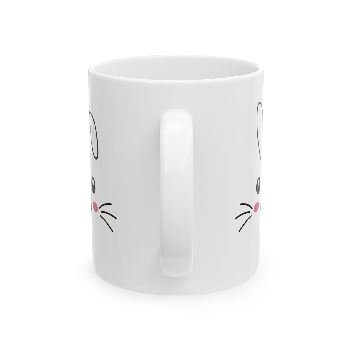 Cute Bunny Face White Mug – Adorable Easter Gift for Kids