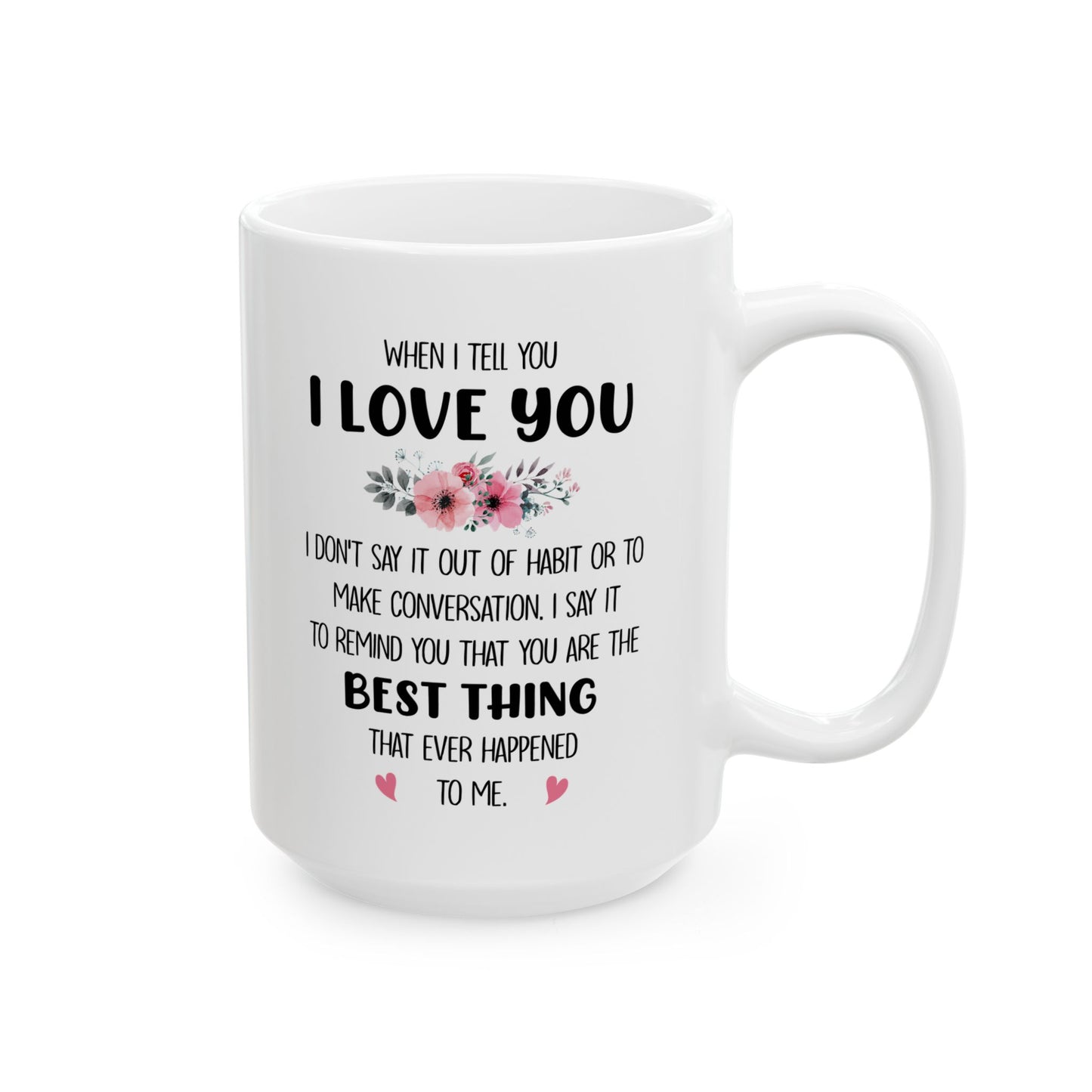 I Love You Mug with Flowers – Romantic Gift for Her or Him