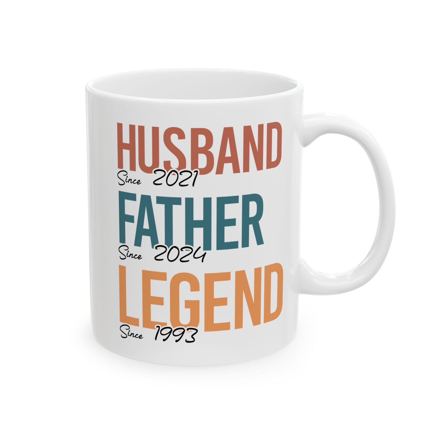 Husband Father Legend White Mug, (11oz, 15oz)