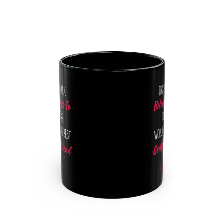 World's Best Girlfriend Mug – Black Ceramic with Heart Gift from Boyfriend or Partner