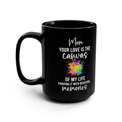 Black Ceramic Mug – Mom, Your Love is the Canvas of My Life