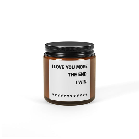 I love you more Scented Soy Candle (Multi-Size, Amber Jar)