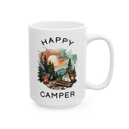 Happy Camper  Ceramic Mug, (11oz, 15oz)