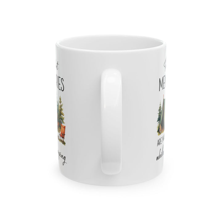 Rustic Forest Camping Tent Ceramic Mug, (11oz, 15oz)