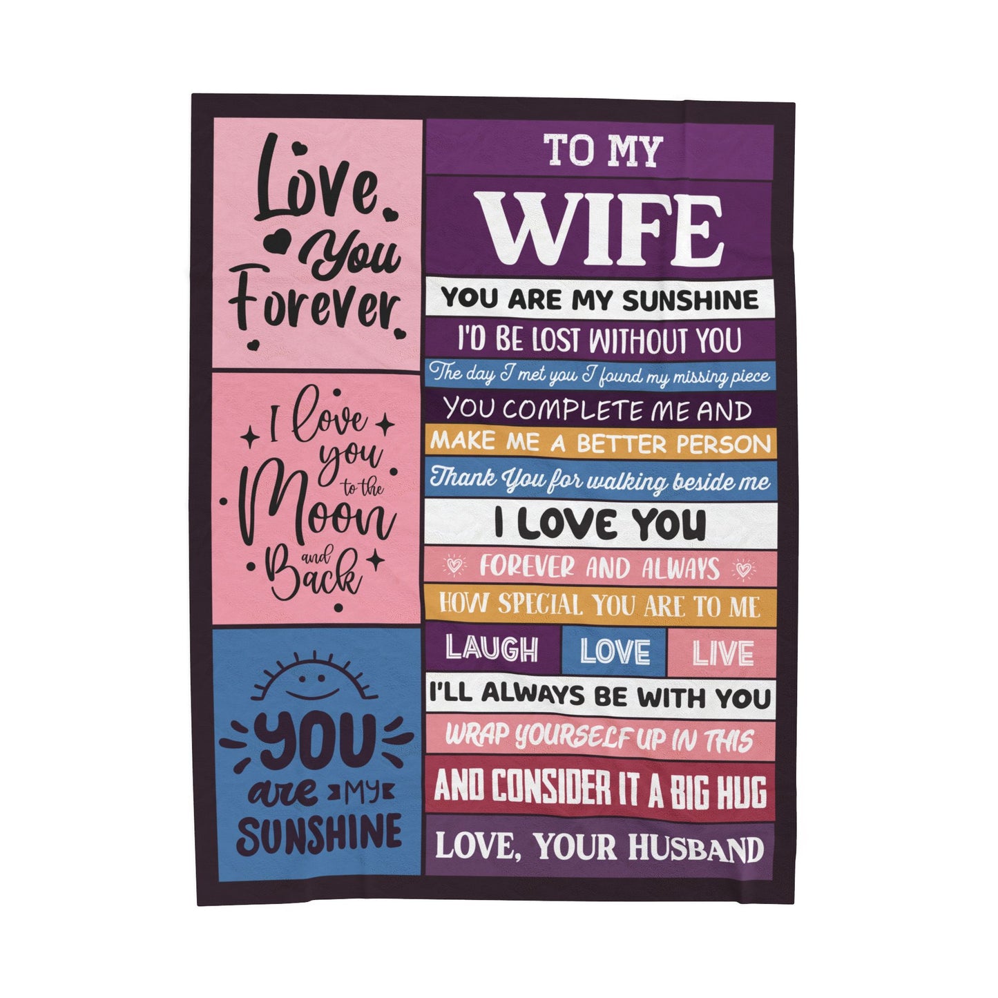 To My Wife Blanket
