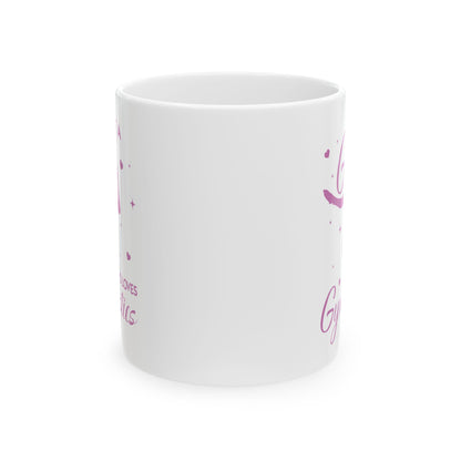 Just A Girl Who Loves Gymnastics White Mug, (11oz, 15oz)