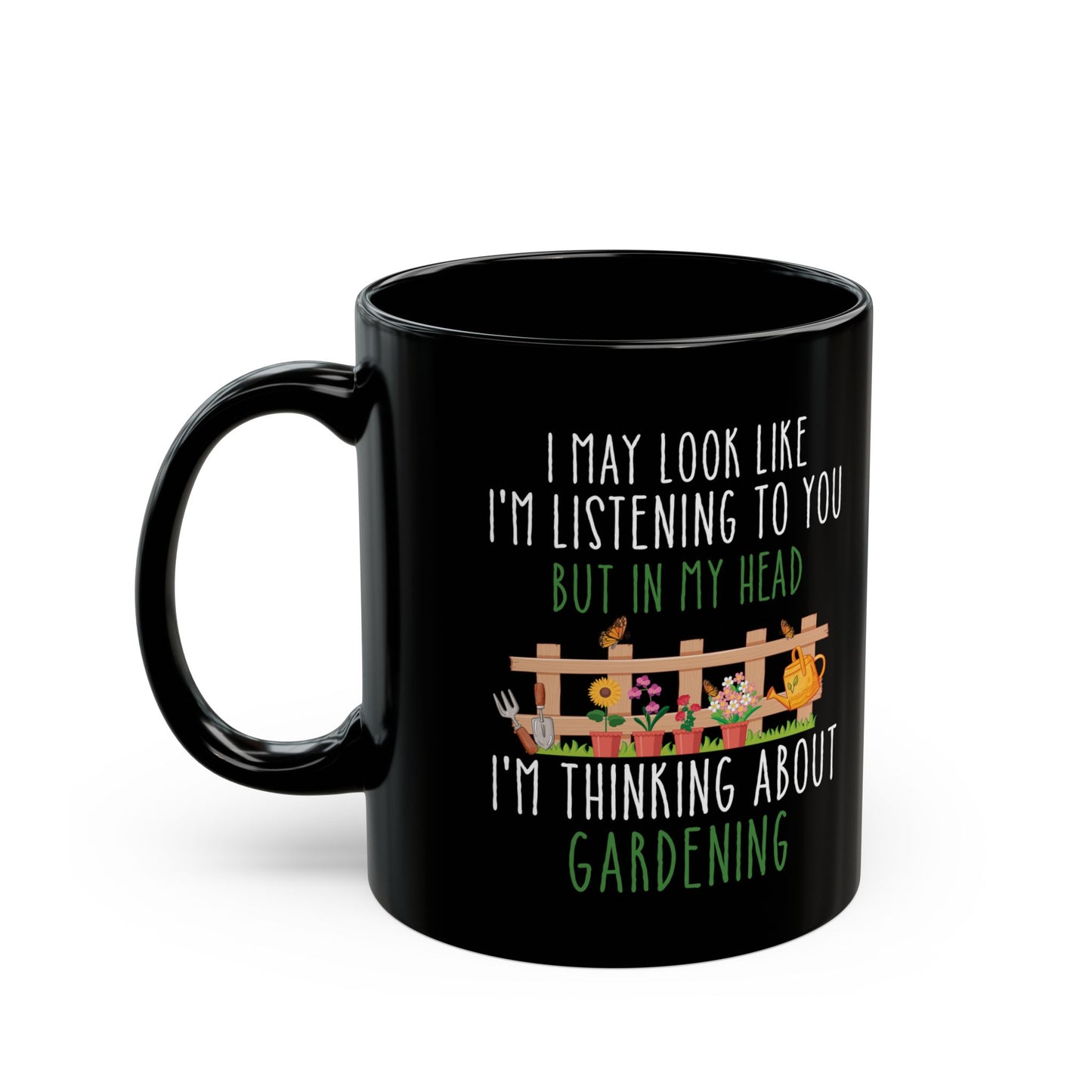 Gardening Mug – Funny Black Coffee Cup for Gardeners & Plant Lovers