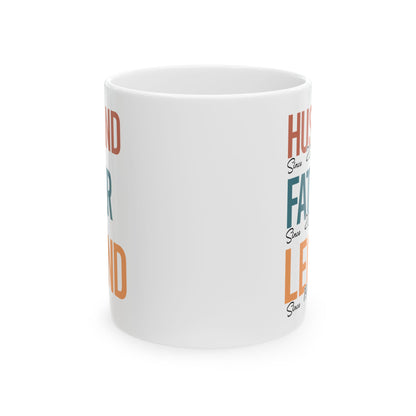 Husband Father Legend White Mug, (11oz, 15oz)