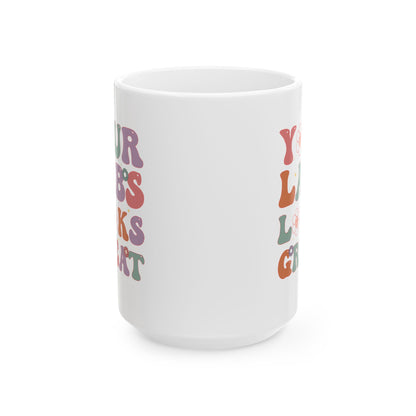 Funny White Coffee Cup for Lab Techs & Nurses – Retro Floral Medical Gift for Healthcare