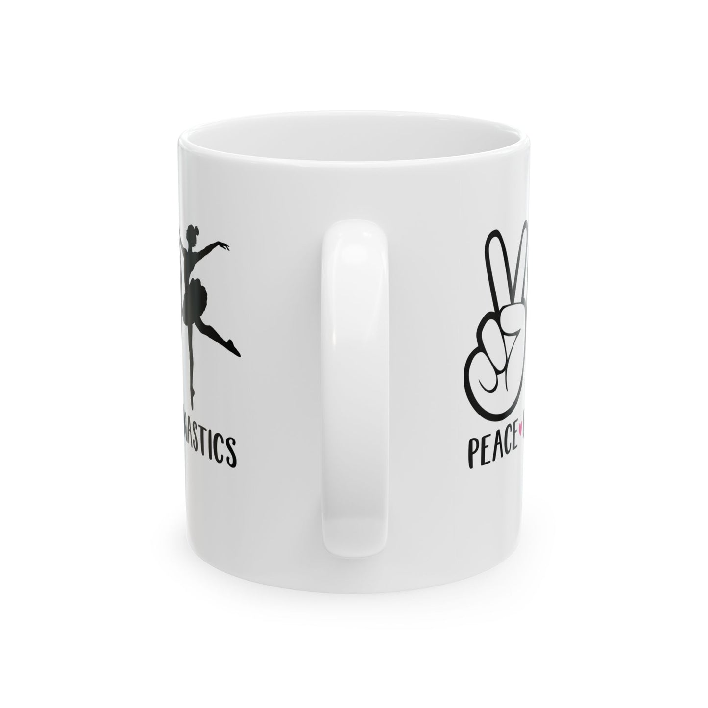 Give a Gift to a Gymnast – Peace Love Gymnastics Mug White Ceramic Coffee Cup