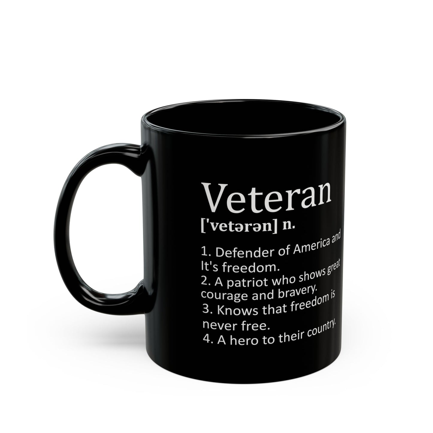 Veteran Definition Coffee Mug – Defender of Freedom Patriotic Gift for Military Veterans
