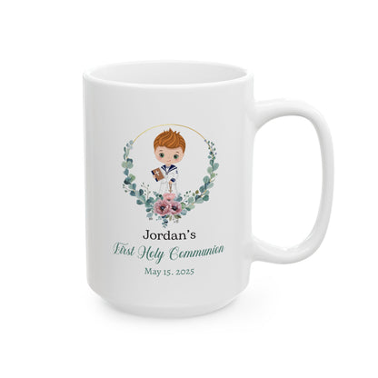 Jordan's First Holy Communion Mug – Custom Gift for May 15, 2025