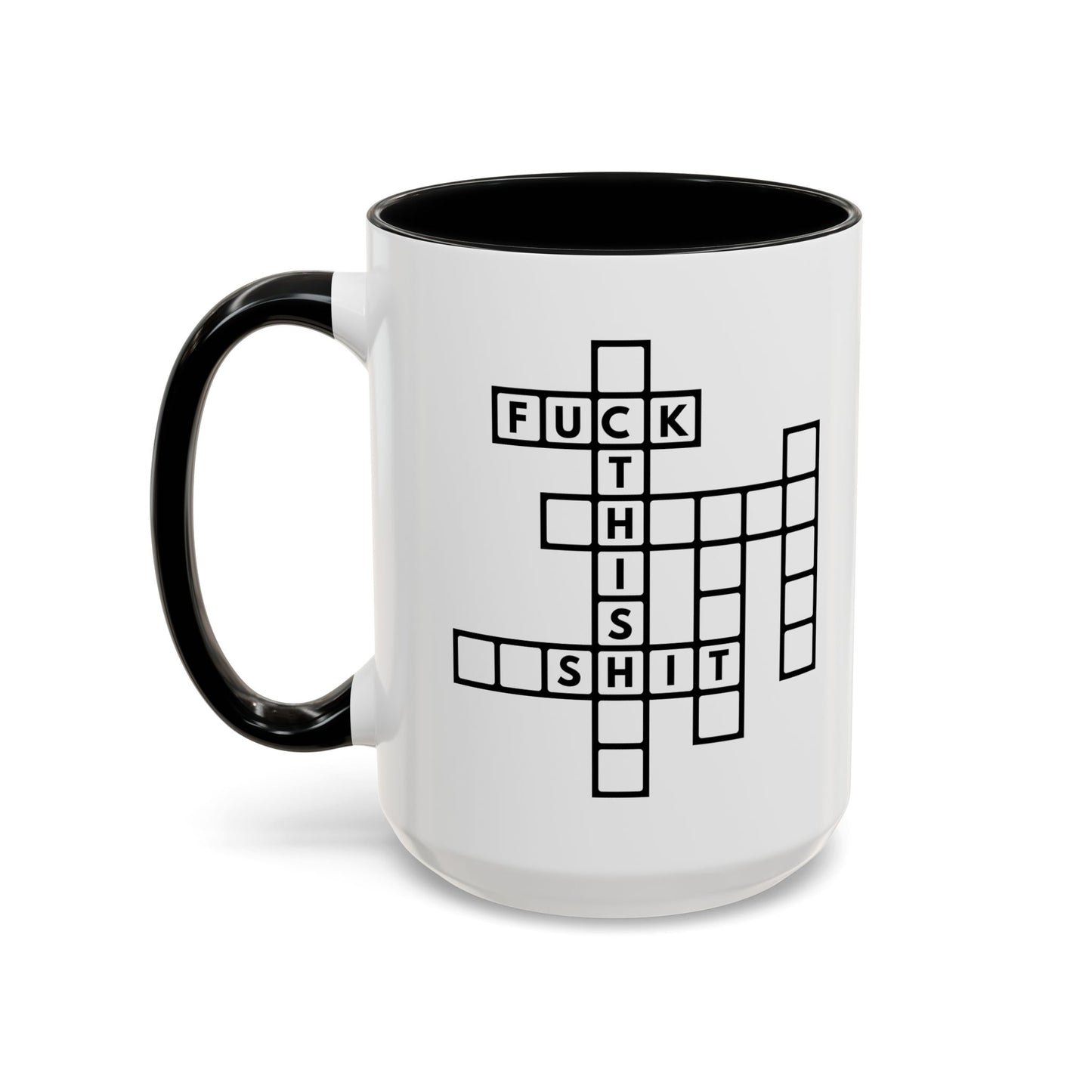 Fuck this shit funny crossword puzzle Accent Coffee Mug (11, 15oz)