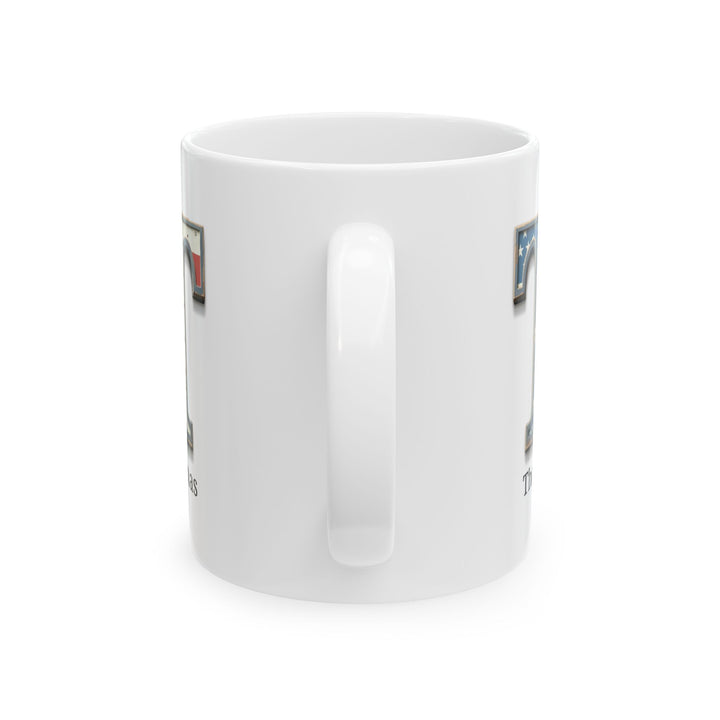 White American Flag Mug with Letter T and Name Thomas Personalized Patriotic Coffee Cup Gift for Men Veterans or Proud Americans