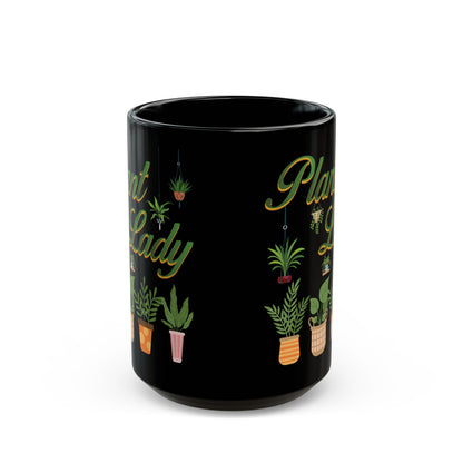 Give a Gift to a Proud Plant Mom – Plant Lady Mug Black Ceramic Coffee Cup