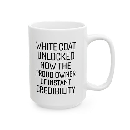 Funny White Ceramic Coffee Cup for Medical Students, Doctors, Residents – Med School Graduation Gift