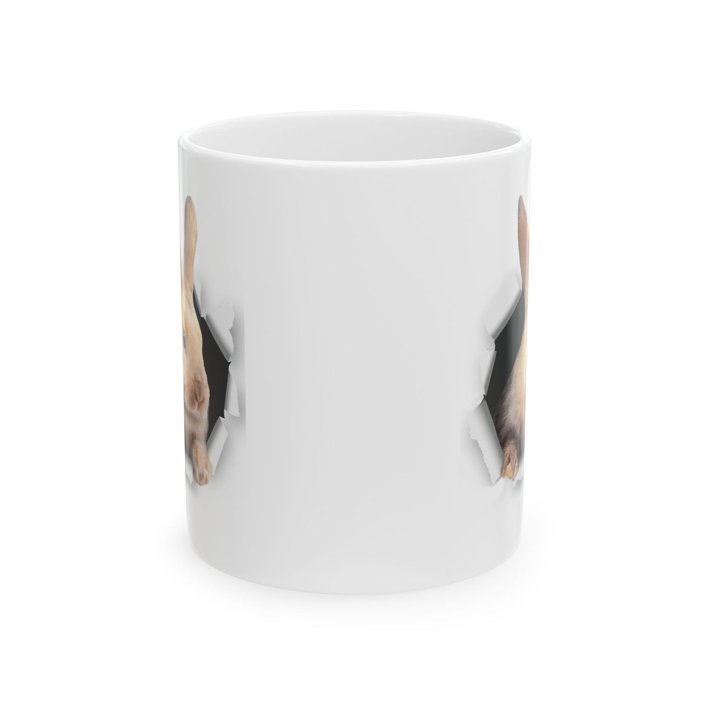 Peekaboo Bunny Mug – Cute 3D Rabbit Breaking Through Design