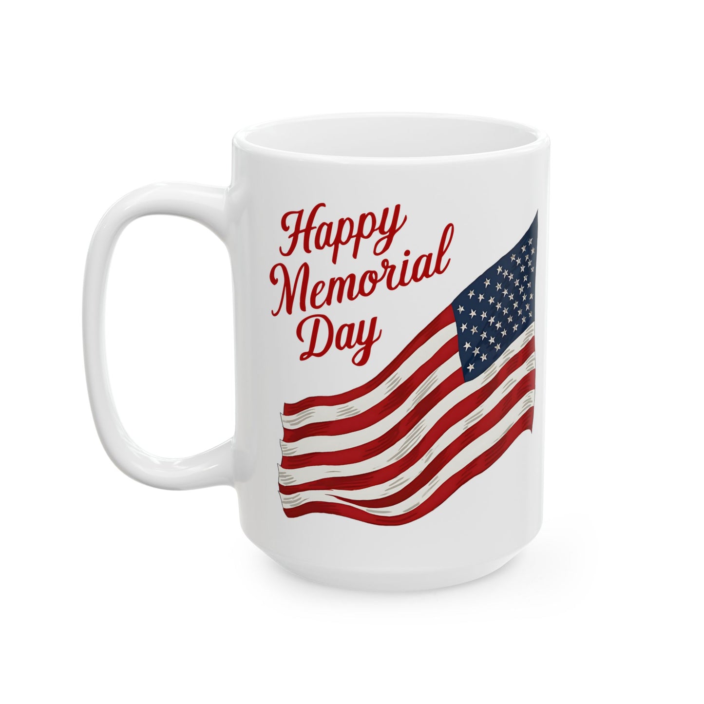 Happy Memorial Day White Mug, (11oz, 15oz)