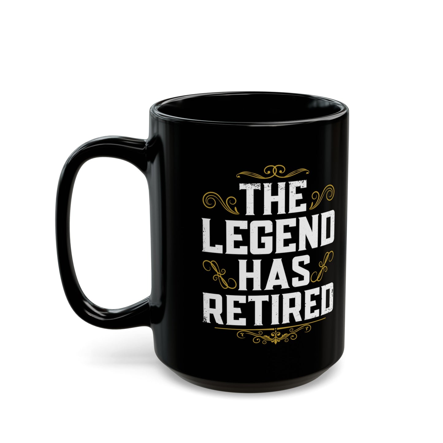 Luxury Black Retirement Mug – The Legend Has Retired