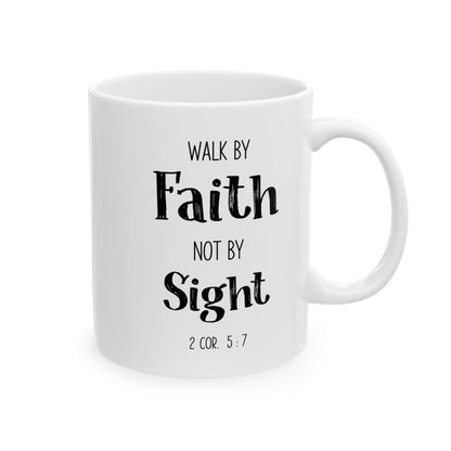 Simple Walk By Faith Not By Sight Mug Bible Verse Gift