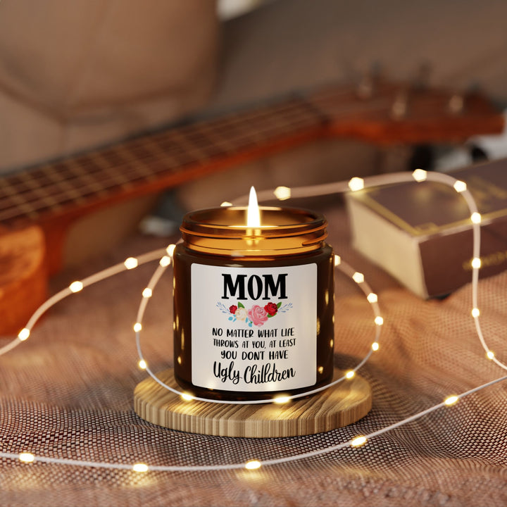 Funny Mom Candle  Scented Soy Candle (Multi-Size, Amber Jar)