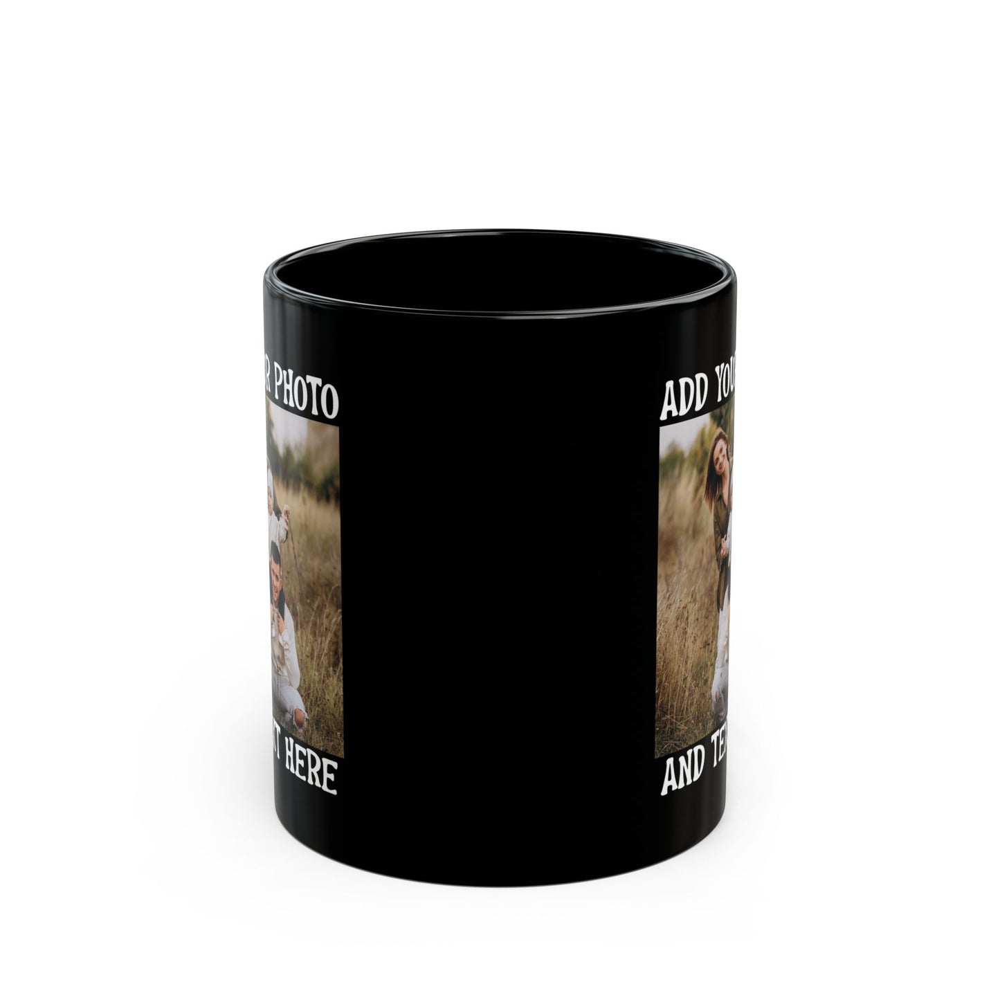 Rustic Family Portrait in Nature Black Mug (11oz, 15oz)