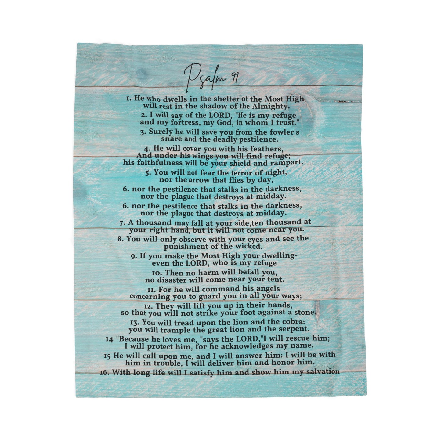 Psalm 91 Velveteen Plush Blanket