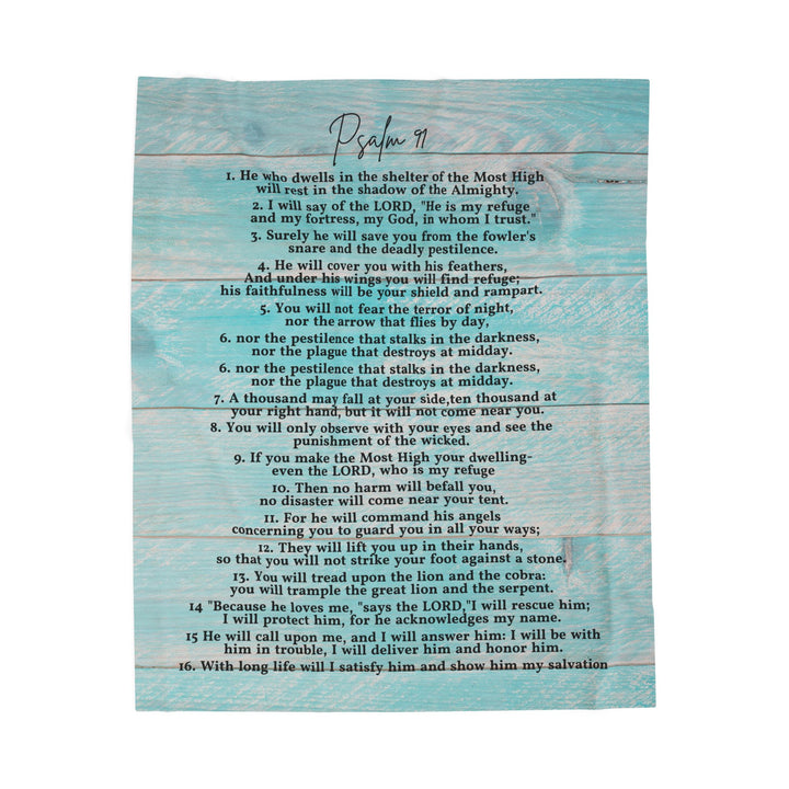Psalm 91 Velveteen Plush Blanket