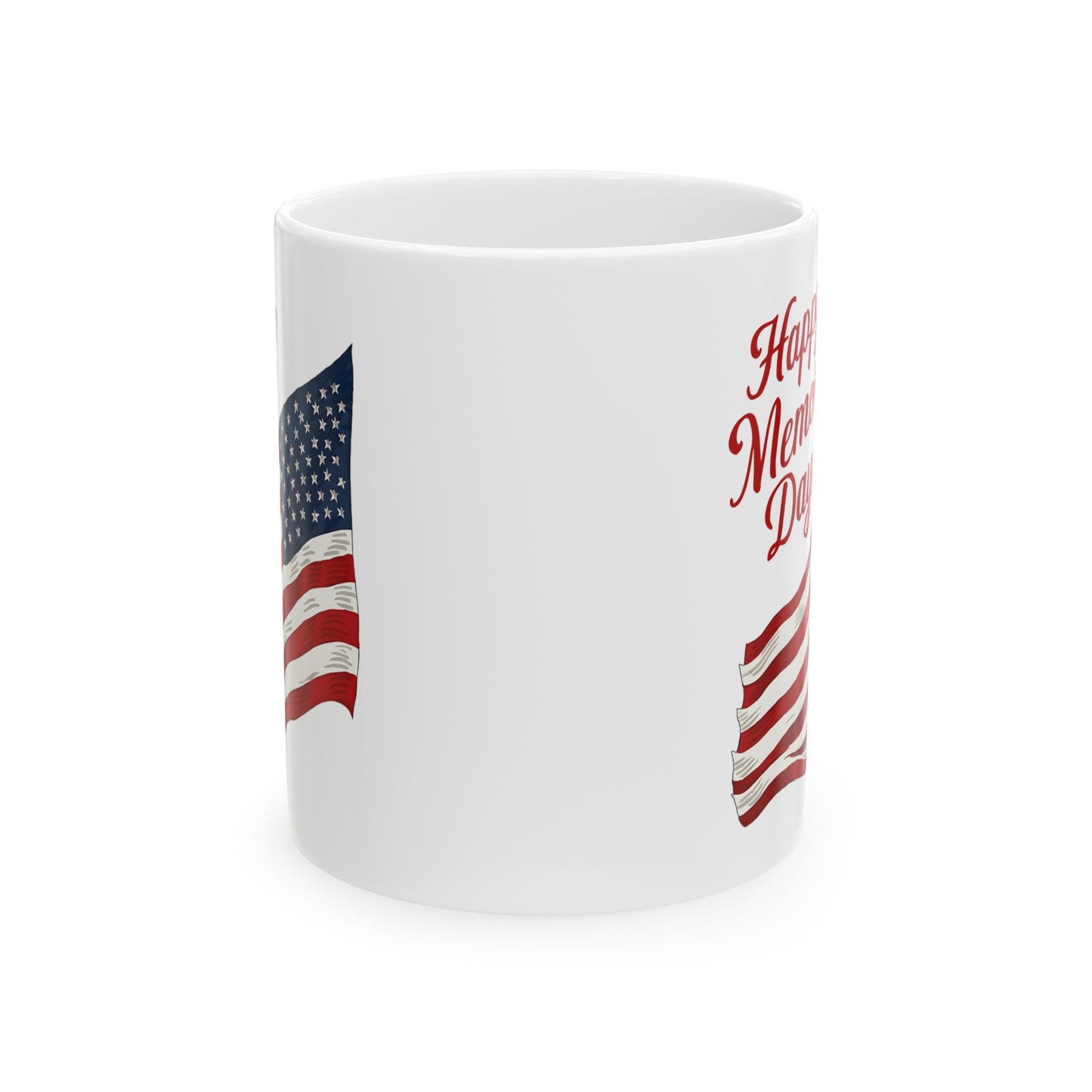 Happy Memorial Day White Mug, (11oz, 15oz)