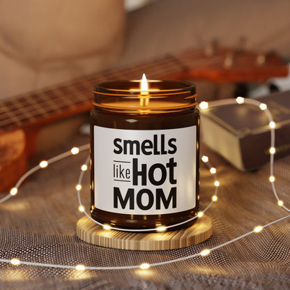Smells Like Hot Mom Scented Soy Candle (Multi-Size, Amber Jar)