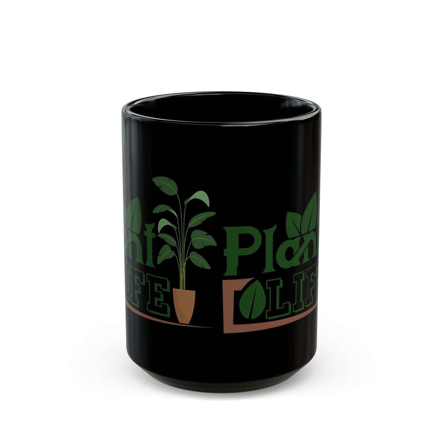 Give a Gift to a Plant Lover – Plant Life Mug Black Ceramic Coffee Cup for Gardeners