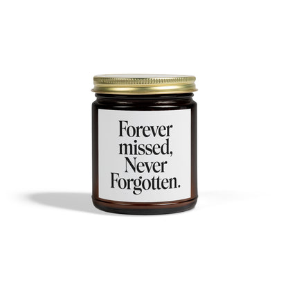 Forever Missed Never Forgotten Scented Candles, Coconut Apricot Wax (4oz, 9oz)