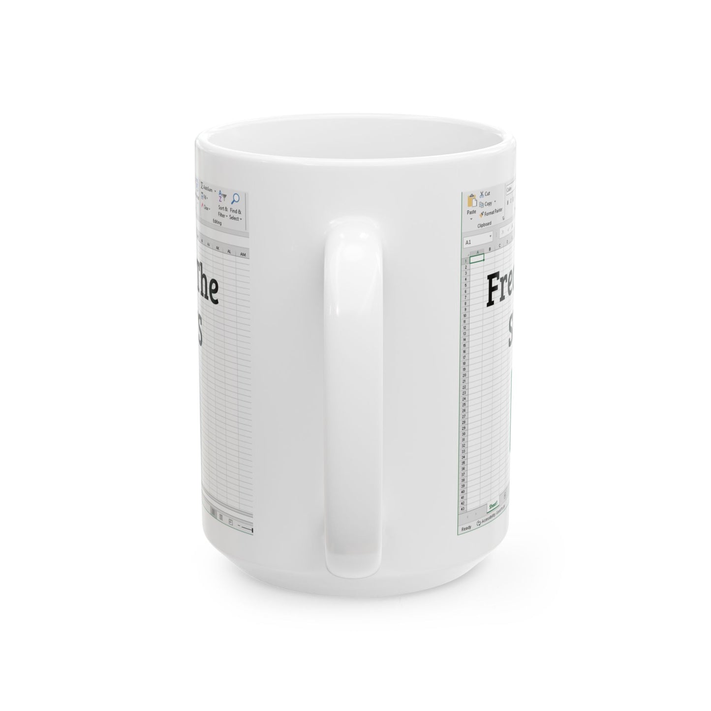 Freak in the Sheets Mug – White Ceramic with Excel Pun