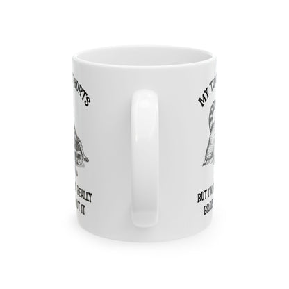 My tummy hurts but i'm being really brave, white Mug, (11oz, 15oz)