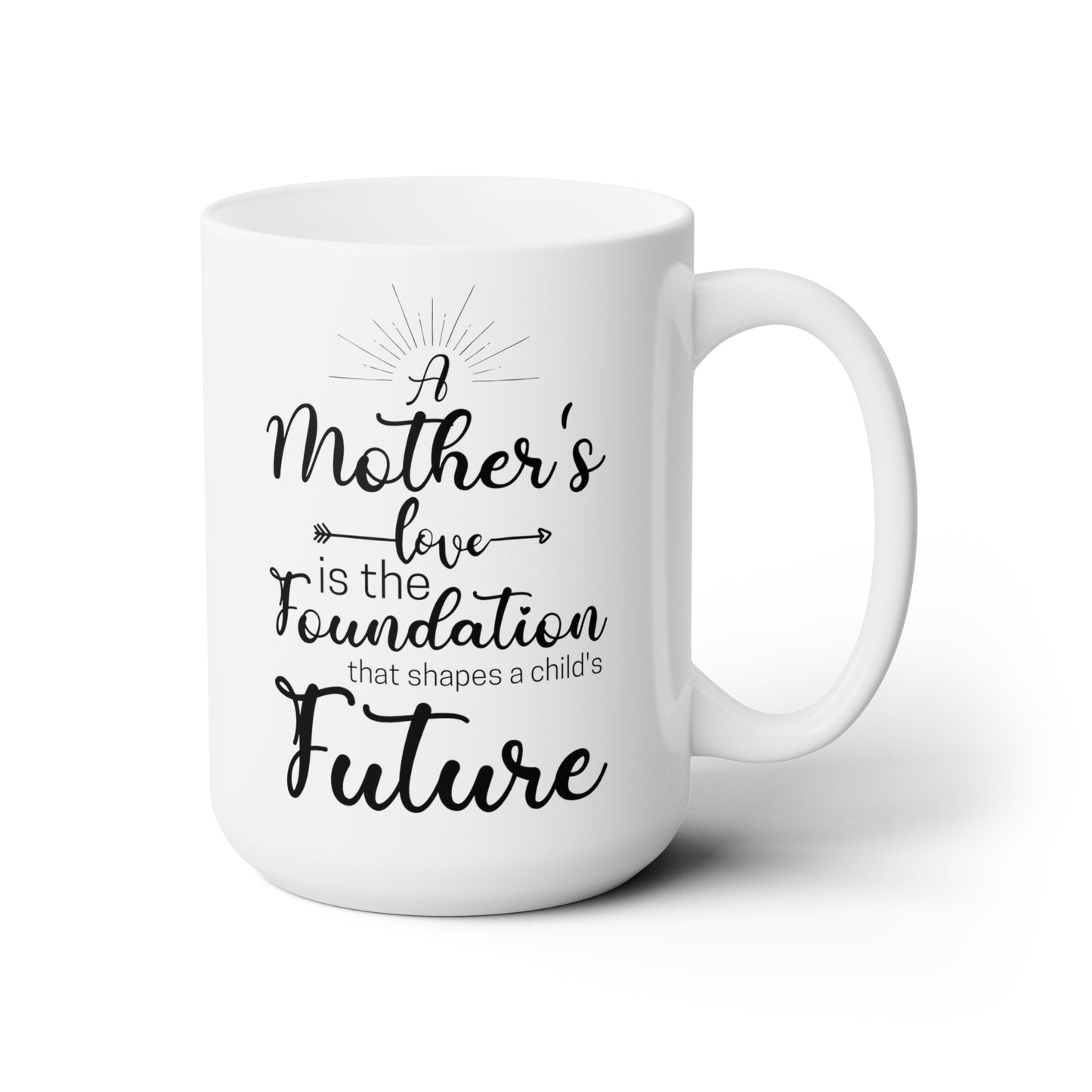 White Ceramic Mom Mug – A Mother’s Love Shapes the Future
