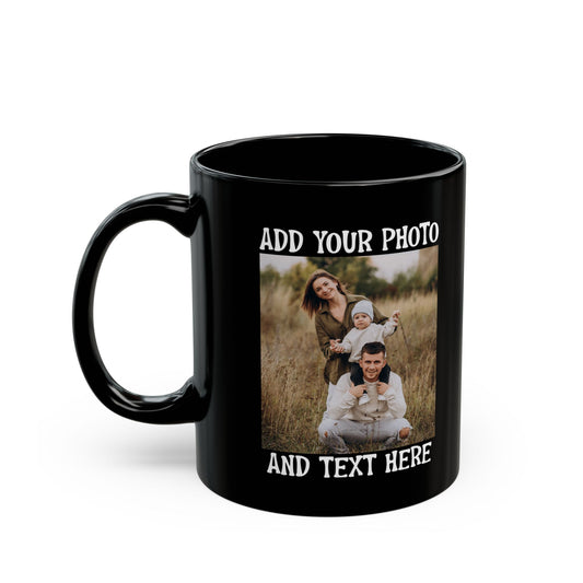 Rustic Family Portrait in Nature Black Mug (11oz, 15oz)