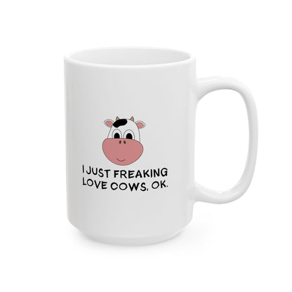Funny Cow Mug – Cute White Coffee Cup with Cartoon Cow Face