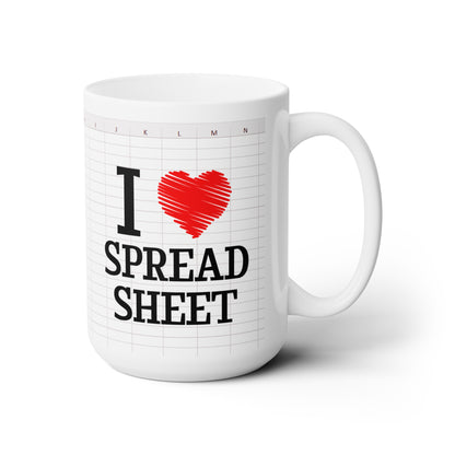 I Love Spreadsheet Mug – Funny Gift for Excel Users, Data Analysts & Accountants