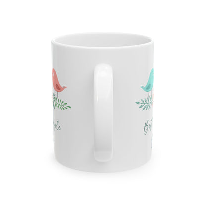 Best Couple Ever Mug – Cute Lovebirds and Floral Design – Romantic Gift for Couples