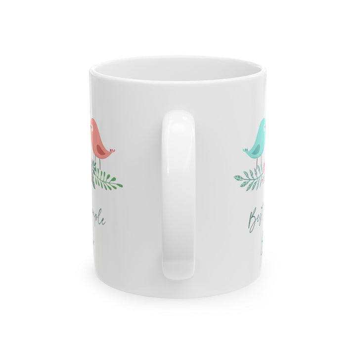 Best Couple Ever Mug – Cute Lovebirds and Floral Design – Romantic Gift for Couples