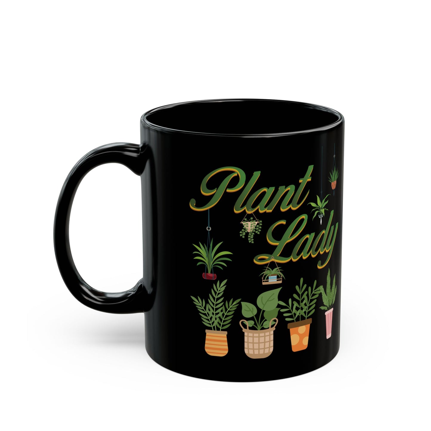 Give a Gift to a Proud Plant Mom – Plant Lady Mug Black Ceramic Coffee Cup