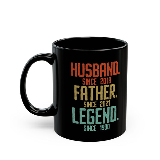 Husband Father Legend Black Mug (11oz, 15oz)